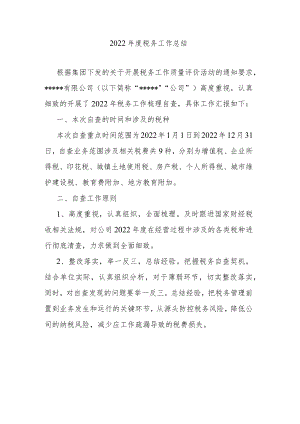 2022年度税务工作总结.docx