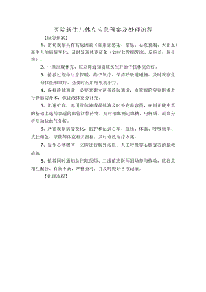 医院新生儿休克应急预案及处理流程.docx