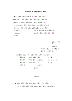 xxx安全生产先进班组事迹.docx