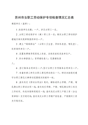 苏州市女职工劳动保护专项检查情况汇总表.docx