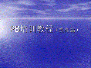 PB培训教程(提高篇).ppt