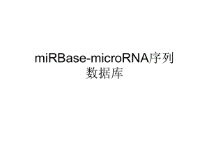 miRBase数据库简介.ppt