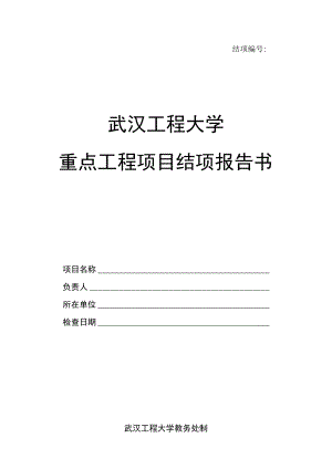 结项武汉工程大学重点工程项目结项报告书.docx