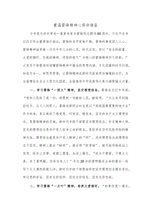 重温雷锋精神心得供借鉴.docx