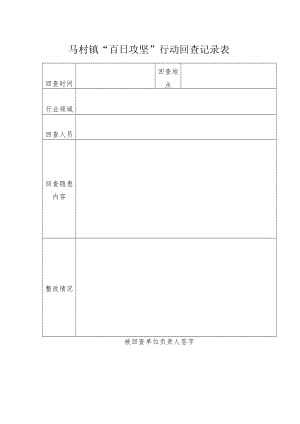 马村镇“百日攻坚”行动回查记录表.docx