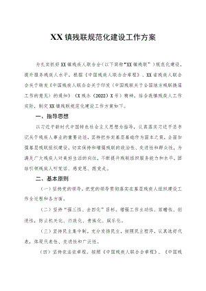 XX镇残联规范化建设工作方案.docx
