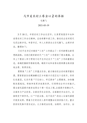 xx在市委农村工作会议上的讲话.docx