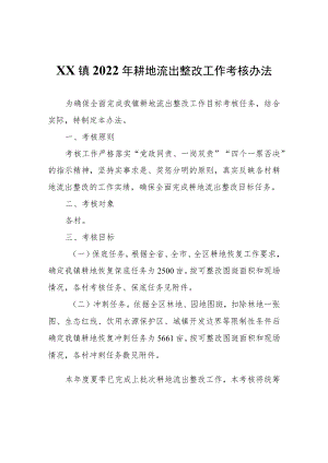 XX镇2022年耕地流出整改工作考核办法.docx