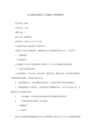X局集团有限公司202X年招聘简章.docx