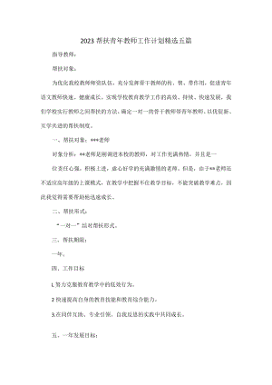 2023帮扶青年教师工作计划精选五篇.docx