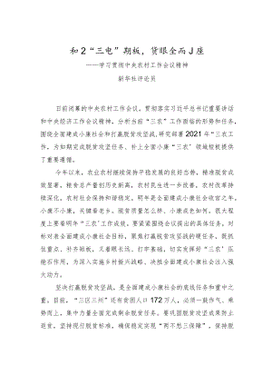 补上“三农”短板决胜全面小康——学习贯彻中央农村工作会议精神.docx