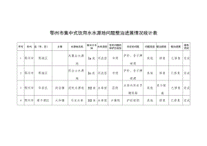 鄂州市集中式饮用水水源地问题整治进展情况统计表.docx
