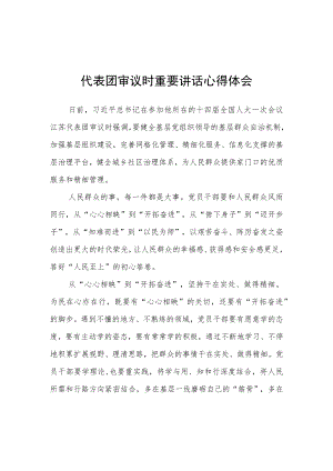 （5篇）年轻干部学习在参加十四届全国人大一次会议江苏代表团审议时重要讲话精神心得感想材料.docx