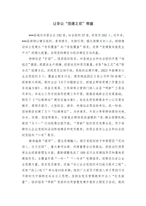 非公企业党建经验交流材料.docx
