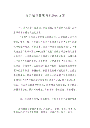 关于城市管理与执法的方案.docx