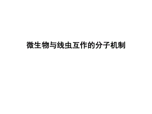 微生物与线虫互作的分子机制微生物会.ppt