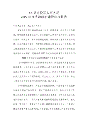 XX县退役军人事务局2022年度法治政府建设年度报告.docx