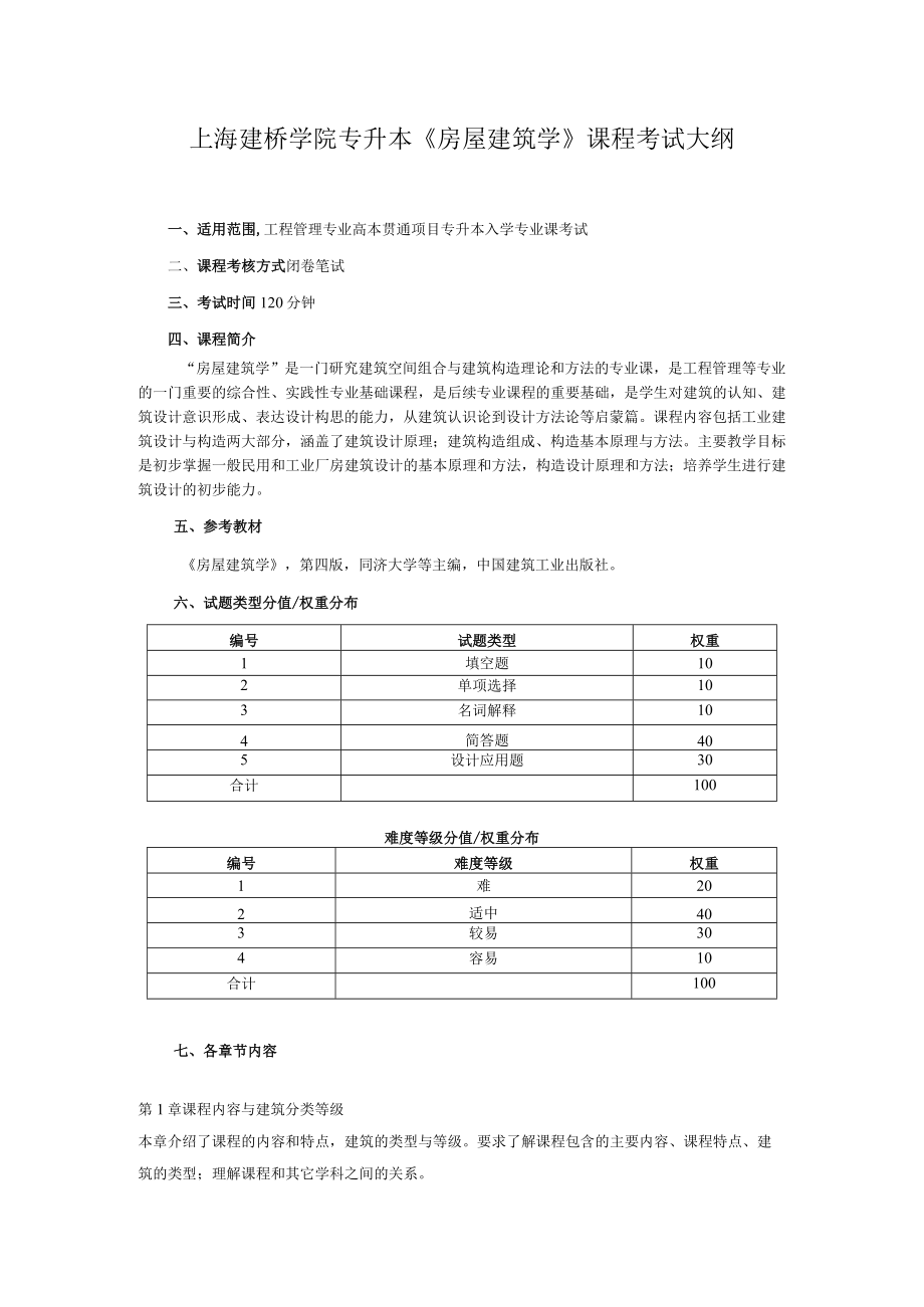上海建桥学院专升本《管理学》考试大纲.docx_第1页