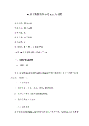 XX商贸集团有限公司202X年招聘.docx