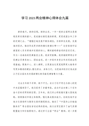 学习2023两会精神心得体会九篇.docx