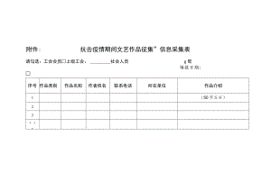 附件： “抗击疫情期间文艺作品征集”信息采集表.docx