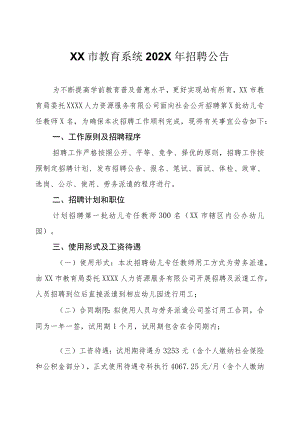 XX市教育系统202X年招聘公告.docx