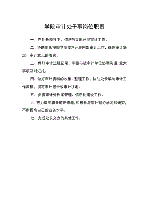 学院审计处干事岗位职责.docx