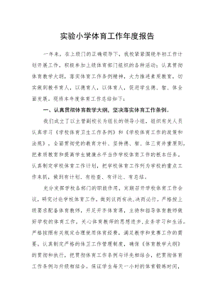 实验小学体育工作年度报告.docx