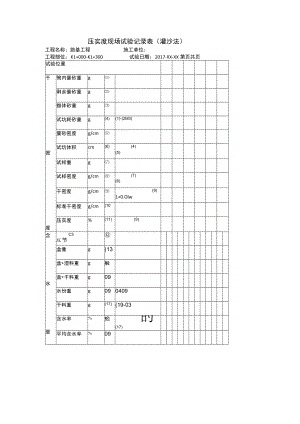 压实度现场试验记录表(灌砂法).docx