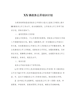 XX镇政务公开培训计划.docx