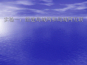 模拟组建局域网和局域网互联.ppt