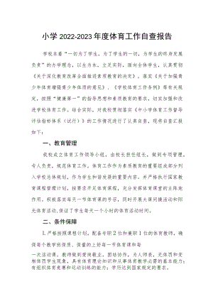 小学2022-2023年度体育工作自查报告.docx