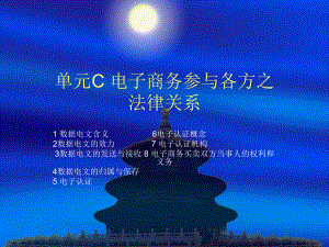电子商务法律法规单元C.ppt
