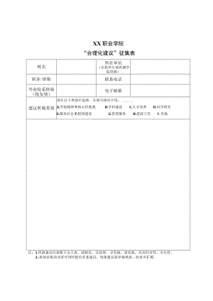 XX职业学院“合理化建议”征集表.docx