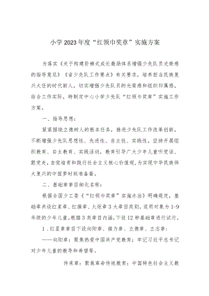 小学2023年度“红领巾奖章”实施方案.docx