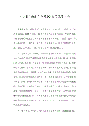 村社区“两委”换届工作典型经验总结.docx