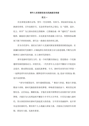 青年人有理想有担当民族就有希望作文范文二.docx