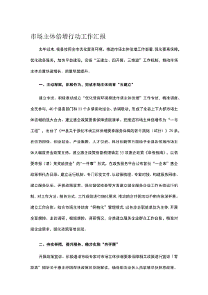 市场主体倍增行动工作汇报.docx