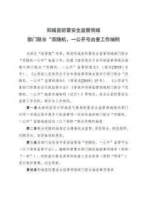 阳城县防雷安全监管领域部门联合“双随机、一公开”抽查工作细则.docx