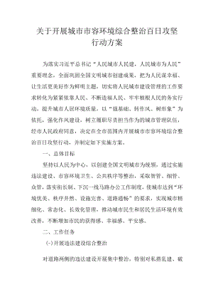 关于开展城市市容环境综合整治百日攻坚行动方案.docx