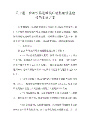 关于进一步加快推进城镇环境基础设施建设的实施方案.docx