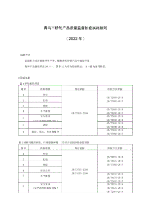 青岛市砂轮产品质量监督抽查实施细则2022年.docx