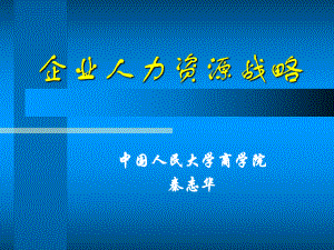 秦志华人力资源管理企业人力资源战略.ppt