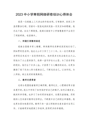2023年教师寒假网络研修培训专题心得体会【共3篇】.docx