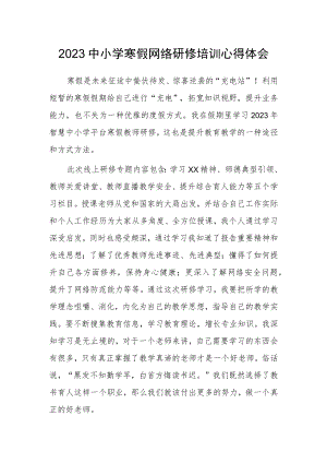XX中小学老师寒假网络研修培训专题学习心得体会范例（共5篇）.docx