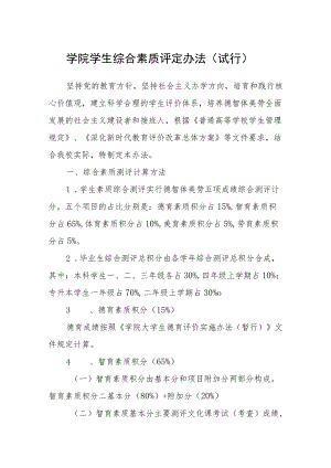学院学生综合素质评定办法（试行）.docx
