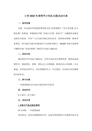 小学2023年清明节少先队主题活动方案.docx