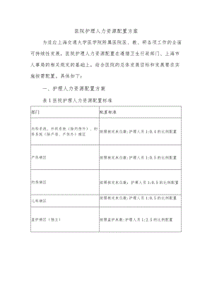 医院护理人力资源配置方案.docx