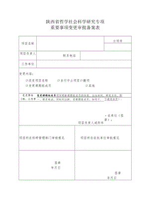 陕西省哲学社会科学研究专项重要事项变更审批备案表.docx