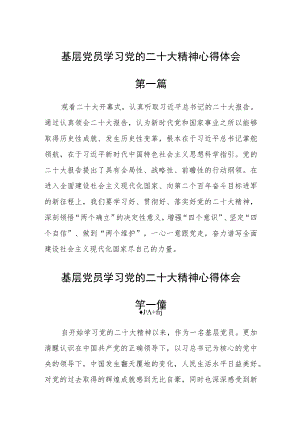 基层党员学习党的二十大精神心得体会六篇.docx